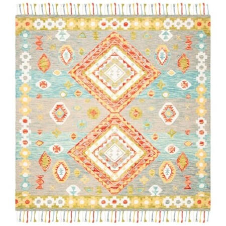 Safavieh 7 x 7 ft. Aspen Square Area Rug Grey & Red APN119F-7SQ